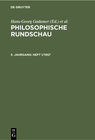 Buchcover Philosophische Rundschau / Heft 1/1957
