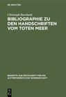 Buchcover Bibliographie zu den Handschriften vom Toten Meer