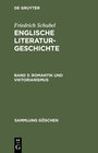Buchcover Friedrich Schubel: Englische Literaturgeschichte / Romantik und Viktorianismus