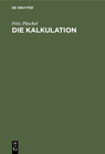 Buchcover Die Kalkulation