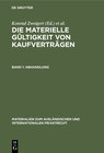 Buchcover Die materielle Gültigkeit von Kaufverträgen / Abhandlung