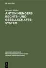 Buchcover Anton Mengers Rechts- und Gesellschaftssystem
