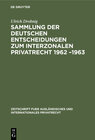 Buchcover Sammlung der deutschen Entscheidungen zum interzonalen Privatrecht 1962 –1963