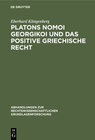 Buchcover Platons Nomoi georgikoi und das positive griechische Recht