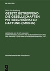 Buchcover Max Hachenburg: Gesetz betreffend die Gesellschaften mit beschränkter Haftung (GmbHG) / § 13 mit Anhang I (Einmanngesell