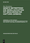Buchcover Max Hachenburg: Gesetz betreffend die Gesellschaften mit beschränkter Haftung (GmbHG) / § 13 mit Anhang I (Einmanngesell