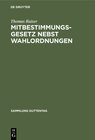 Buchcover Mitbestimmungsgesetz nebst Wahlordnungen