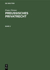 Buchcover Franz Förster: Preußisches Privatrecht / Franz Förster: Preußisches Privatrecht. Band 2