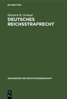 Buchcover Deutsches Reichsstrafrecht
