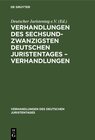 Buchcover Verhandlungen des Sechsundzwanzigsten Deutschen Juristentages – Verhandlungen