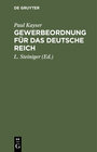 Buchcover Gewerbeordnung für das Deutsche Reich
