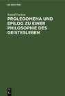 Buchcover Prolegomena und Epilog zu einer Philosophie des Geistesleben
