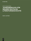 Buchcover Jahresberichte für neuere deutsche Literaturgeschichte / Jahr 1894