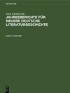Buchcover Jahresberichte für neuere deutsche Literaturgeschichte / Jahr 1893