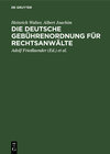 Buchcover Die Deutsche Gebührenordnung für Rechtsanwälte