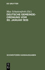 Buchcover Deutsche Gemeindeordnung vom 30. Januar 1935