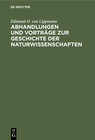 Buchcover Abhandlungen und Vorträge zur Geschichte der Naturwissenschaften
