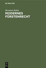 Buchcover Modernes Fürstenrecht