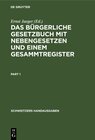 Buchcover Das Bürgerliche Gesetzbuch mit Nebengesetzen und einem Gesammtregister