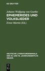 Buchcover Ephemerides und Volkslieder