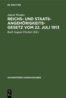 Buchcover Reichs- und Staatsangehörigkeitsgesetz vom 22. Juli 1913