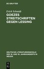 Buchcover Goezes Streitschriften gegen Lessing