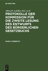 Buchcover Protokolle der Kommission für die zweite Lesung des Entwurfs des Bürgerlichen Gesetzbuchs / Erbrecht