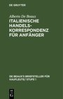 Buchcover Italienische Handelskorrespondenz für Anfänger