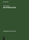 Buchcover Acatholicus