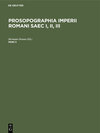 Buchcover Prosopographia Imperii Romani Saec I, II, III / Prosopographia Imperii Romani Saec I, II, III. Pars II