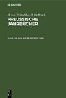 Buchcover H. von Treitschke; H. Delbrück: Preußische Jahrbücher / Juli bis December 1888