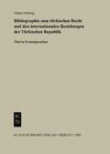 Buchcover Bibliographie zum Recht und den internationalen Beziehungen der türkischen Republik