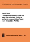 Buchcover Zum schriftlichen Gebrauch des Kairiner Dialekts anhand ausgewählter Texte von Sa'daddin Wahba