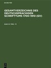 Buchcover Gesamtverzeichnis des deutschsprachigen Schrifttums 1700–1910 (GV) / Treg - Tz