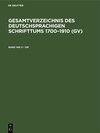 Buchcover Gesamtverzeichnis des deutschsprachigen Schrifttums 1700–1910 (GV) / U - Um