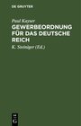 Buchcover Gewerbeordnung für das Deutsche Reich