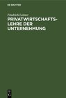 Buchcover Privatwirtschaftslehre der Unternehmung