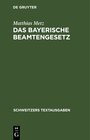 Buchcover Das Bayerische Beamtengesetz