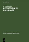Buchcover Reduction in Language