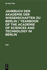 Buchcover Jahrbuch der Akademie der Wissenschaften zu Berlin / Yearbook of... / 1988