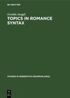 Buchcover Topics in Romance Syntax