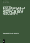 Buchcover Dimensionierung als wissenschaftliche Teilaufgabe in der Textlinguistik