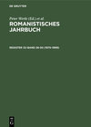 Buchcover Romanistisches Jahrbuch / Register zu Band 26-50 (1975–1999)