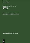 Buchcover UWG / § 1 Abschnitte C, D, E