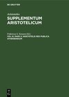 Buchcover Aristoteles: Supplementum Aristotelicum / Aristotelis Res publica Atheniensium