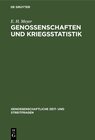 Buchcover Genossenschaften und Kriegsstatistik