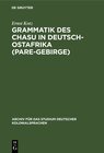 Buchcover Grammatik des Chasu in Deutsch-Ostafrika (Pare-Gebirge)