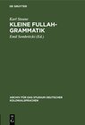 Buchcover Kleine Fullah-Grammatik