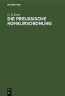 Buchcover Die preussische Konkursordnung
