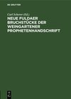 Buchcover Neue Fuldaer Bruchstücke der Weingartener Prophetenhandschrift